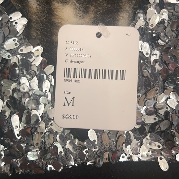 NWT Free People silver sequin bra medium - Picture 3 of 6